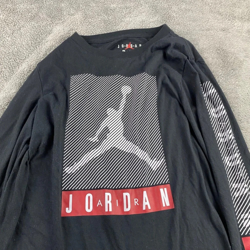 Air Jordan Jump Man Nike Long Sleeve Shirt Youth 10-12 YRS Medium Black